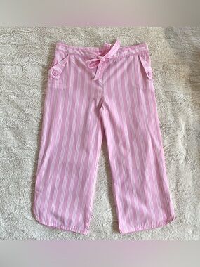 vintage Sentiments pink pinstriped capris